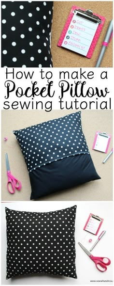 how to make a pocket pillow sewing pattern