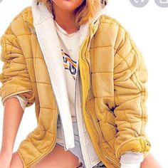 Your New Favorite Jacket Is This So Comfy Quilted Dolman In An Oversized, Throw-On-And-Go Style. The Fit: Slouchy And Oversized With An Extra Roomy Fitperfect For Layering Underneath Color: Yellow The Features: Soft, Quilted Knit With A Zip-Front Closure; Funnel Neckline; Cinched Back Hem Ideal For Layering Up On Chilly Days; The Perfect Finishing Touch To Casual Cool Outfits Machine Wash Cold Measurements: Bust: 54 In Sleeve Length: 28 In Length: 26.25 In