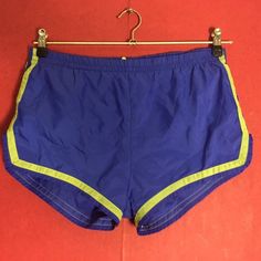 Vintage 70s gym shorts nylon blue striped size xs s Material non stretchy Lining white cotton Condition worn washed Blue Nylon Running Shorts, Retro Swim Trunks With Built-in Shorts, Blue Sporty Running Shorts, Blue Jogging Shorts, Sporty Blue Jogging Shorts, Sporty Blue Shorts For Jogging, Blue Sporty Jogging Shorts, Blue Sporty Shorts For Jogging, Sporty Blue Nylon Athletic Shorts