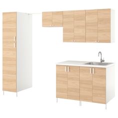 an image of a kitchen setting with sink and cabinets on the wall, side by side