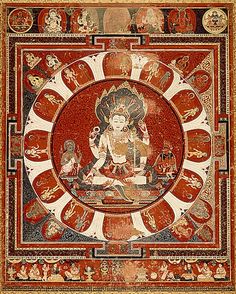 an image of buddha in the center of a painting