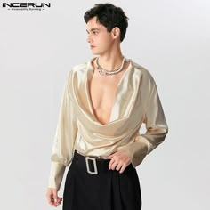 SPECIFICATIONSBrand Name: INCERUNMaterial: POLYESTERShirts Type: Casual ShirtsApplicable Scene: BANQUETStyle: CasualOrigin: Mainland ChinaCN: GuangdongSleeve Length(cm): FullApplicable Season: Spring and AutumnGender: MENItem Type: SHIRTSPlace Of Origin: China (mainland)Collar: V-NeckClosure Type: noneSleeve Style: regularModel Number: Men Solid Color Casual ShirtFabric Type: BroadclothPattern Type: SolidColor: Black,BeigeSize: S,M,L,XL,2XL,3XL,4XL,5XL,Plus SizeType: V Neck Long Sleeve Men ClothingStyle: Camisa MasculinaWholesale,Dropshipping: WelcomeFabric Material: 100%PolyesterChoice: yessemi_Choice: yes {custom} Size:S,M,L,XL,2XL,3XL,4XL,5XLFabric Material:100%PolyesterColor:Black,BeigeOccasion:LeisurePattern:Solid colorProduct Description:Men's Satin Long Sleeve ShirtsModel Size:M Men’s Blouse, Graduation Hacks, Cowl Neck Shirt, Crop Pullover, Jogger Pants Casual, Gay Outfit, Denim Hoodie, Cowl Neck Long Sleeve, Cowl Neck Top