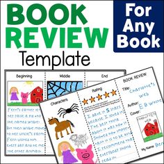 the book review template for children to use in their homeschool and classroom activities