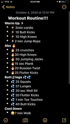 the workout log is displayed in this screenshote image, and it's time to