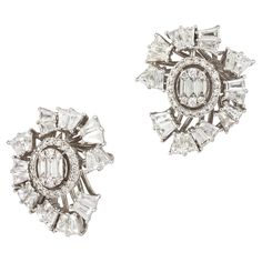 EARRING 18K White Gold Diamond 0.22 Cts/50 Pcs Tapered Baguette 1.79 Cts/46 Pcs Baguette Diamond, White Gold Diamonds, Diamond White, Jewelry Earrings Studs, Gold Diamond, Diamond Jewelry, Diamond Earrings, White Gold, Jewelry Earrings