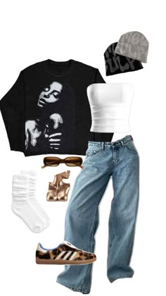 tiktok style, fashion outfit, fashion ideas, 2000s, y2k, 90s, ahs style, ahs Simple Trendy Outfits, School Fits