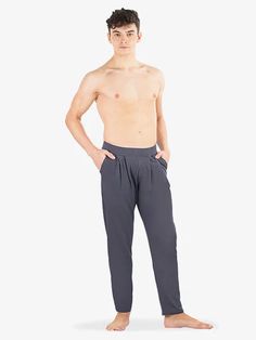 Mens Pleated Lounge Pants - Pants & Leggings | Ballet Rosa Homme LYCUS | DiscountDance.com Pants With Pleats, Dance Apparel, Dance Pants, Relaxing Yoga, Discount Dance, Men Pants, Pants And Leggings, Bamboo Fabric, Angkor