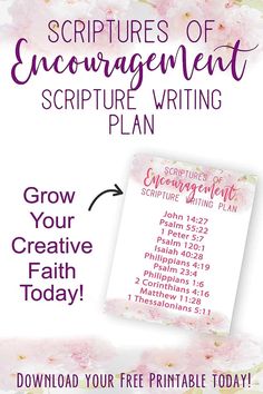 a poster with the words, bibles and an image of pink flowers on it