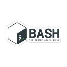 the bush logo sticker is shown in black and white, with the words bash on it