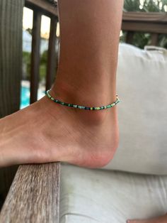 This beachy beaded anklet was inspired by the beach. This pattern is called our SEA collection. These anklets are 8.5"long and are finished with a lobster clasp. Please message us if needed a custom length. Adjustable Beaded Beachy Anklets, Beaded Beachy Anklets For Gift, Beaded Anklets With Round Beads For Beach, Summer Anklets With Tiny Beads, Summer Tiny Round Bead Anklets, Beach Anklet With Tiny Beads On A Strand, Adjustable Anklets With Round Beads For Beach, Adjustable Round Beads Anklets For Beach, Adjustable Tiny Beads Anklets For Summer