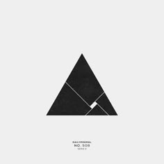 a black and white poster with an image of a triangle in the middle of it