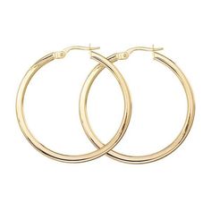 These Roberto Coin earrings from the Perfect Gold Hoops Collection are the ideal everyday style. Crafted in 18k yellow gold, these oval hoops boast a classic design and have hinged snap post closures. These earrings measure 25mm in length. Roberto Coin signs each one of his pieces with a small ruby casted inside the piece, in direct contact with the skin of the one who wears it. This magical signature, surrounded by an antique halo of legend, represents the message of good wishes that Roberto Co Timeless Oval Hoop Earrings With Polished Finish, Classic Hinged Earrings For Everyday, Classic Everyday Hinged Earrings, Classic Round Hinged Huggie Earrings, Classic Small Hoop Hinged Earrings, Classic Yellow Gold Round Hoop Earrings, Classic Round Yellow Gold Hoop Earrings, Classic Clip-on Hoop Earrings As Gift, Classic Hinged 14k Gold Hoop Earrings