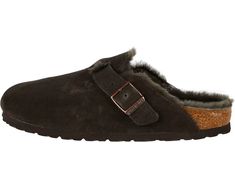 Birkenstock Boston Shearling - Suede (Unisex) | Zappos.com Winter Suede Clogs With Leather Footbed, Winter Clogs With Suede Lining And Comfortable Style, Winter Comfortable Clogs With Suede Lining, Winter Clogs With Suede Lining, Winter Shearling Clogs With Cushioned Footbed, Winter Sheepskin Slip-on Clogs, Winter Sheepskin Clogs With Suede Lining, Winter Brown Clogs With Cushioned Footbed, Leather Clogs With Faux Fur Lining For Winter