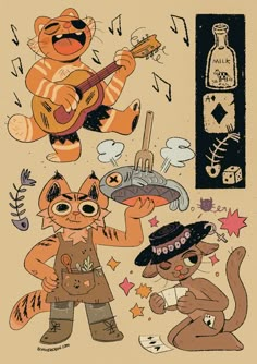 an image of cats playing music and singing