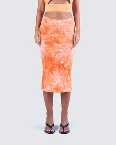 Don’t be shy, grab the orange skirt 😉🍊 Crafted with soft, stretchy fabric that hugs your curves in all the right places. Whether you mix it up with a crisp white top or go full-on bold with a matching orange fit, you’ll be serving looks either way 🔥 Orange Fits, Orange Skirt, All The Right Places, Knit Pants, Printed Pants, White Top, White Tops, Stretchy Fabric, Knit Top