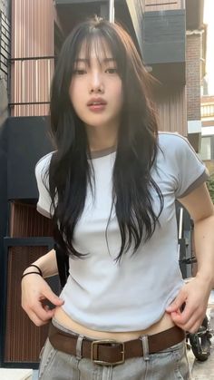 #haircut #bangs #korean #pretty #hairstyle Layer Hair With Bangs Korean, Long Hair Layers Straight Bangs, Asian Wispy Bangs Medium Hair, Haircut Bangs Korean, Curtain Bangs Korean Hair, Japanese Wispy Bangs, Butterfly Haircut Wispy Bangs, Asian Wispy Bangs Long Hair, Haircut For Girls With Bangs