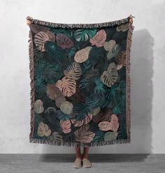 🌿 Tropical Monstera Leaf Woven Blanket - Cozy Throw with Green and Pink Jungle-Inspired Design for Stylish Home Decor 🌿 This luxurious woven blanket features a lush tropical monstera leaf pattern in calming shades of green and pink. Perfect for adding a touch of nature-inspired style to your living space while keeping you cozy. A great gift for plant lovers and interior design enthusiasts. 🌟 Product Specifications 🌟 - Material: 100% cotton for exceptional softness and durability - Size Options: Three sizes, including 80" x 60"--perfect for couches, beds, or a cozy reading nook - Design: High-quality woven artwork that maintains vibrant colors and intricate details - Weight: Lightweight yet warm, suitable for all seasons - Made in the USA: Ensures superior craftsmanship and sustainabili Woven Artwork, Weave Artwork, Monstera Leaf Pattern, Nook Design, Blanket Cozy, Cozy Reading Nook, Cozy Throws, Cozy Reading, Stylish Home Decor