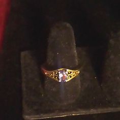 Beautiful Size 9 - 14k Gold Vermeil 1/2 Ct. Oval Cut Tranzanite Ring Read As Follow 'S .925 Gsk Maker's Mark.. Nwot. Filigree Ring, Ring Color, Maker's Mark, Magpie, Womens Jewelry Rings, Purple Gold, Makers Mark, Oval Cut, Gold Vermeil