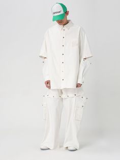 Find OFF-WHITE Shirt on Editorialist. Shirt OFF-WHITE Men color White Oversized White Shirt With Pockets, White Shirt With Pockets For Spring, Modern White Shirt For Spring, White Modern Shirt With Relaxed Fit, Modern White Button-up Shirt, Denim Two Piece, White Outfit For Men, White Embroidered Shirt, Off White Jeans