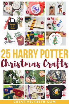 25 harry potter christmas crafts with the title overlay that reads 25 harry potter christmas crafts