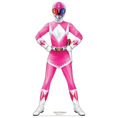 the pink ranger is standing with his hands on his hips