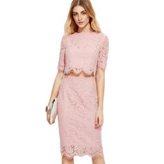 Vintage Pink Open Midriff Floral Lace Summer Party Dress





















Shoulder
(cm)
Bust
(cm)
Waist Size(cm)
Hip Size
(cm)
Length(cm)


XS
36
83.5
63
87.5
101


S
37
87.5
67
91.5
102


M
38
91.5
71
95.5
103


L
39
95.5
75
99.5
104


XL
-
-
-
-
-


XXL
-
-
-
-
-


One Size
-
-
-
-
- Fitted Two-piece Dress For Cocktail, Elegant Two-piece Summer Cocktail Dress, Elegant Two-piece Cocktail Dress For Summer, Elegant Summer Cocktail Two-piece Dress, Elegant Fitted Two-piece Mini Dress, Fitted Lace Dress For Party Season, Pink Lace Party Dress, Elegant Spring Mini Length Two-piece Dress, Elegant Mini-length Two-piece Spring Dress