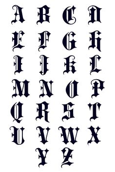 an old english alphabet with the letters in gothic style, including capital and lowercases