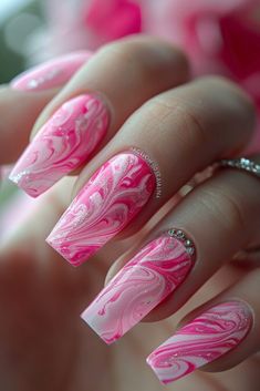 50+ Beautiful Pink Nail Ideas to Elevate Your Style In 2024(With DIY Tips) - Latest & Trendy Nail Designs Glitter And Chrome Nails, Pink Stiletto Nails, Pink Nail Ideas, Neon Nail Designs, Trendy Nail Designs, Chic Nail Art, Sns Nails, Festive Nail Art, Angel Card