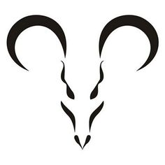 the ram's horns are black and white, with long horns on each side