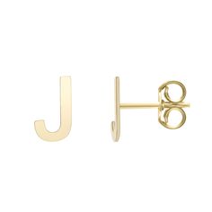 14k Yellow Gold 6.4x5.5mm Polished Initial-J Post Earring with Push Back Clasp - JewelStop1 Initial J, Initial Earrings Studs, Small Stud Earrings, Solid Gold Earrings, Small Earrings Studs, Pretty Necklaces, Initial Jewelry, Gold Initial, Gold Price