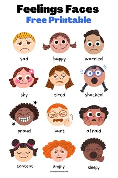 Feelings Flashcards, Toddler Feelings, Preschool Charts, Feelings Faces, Emotions Posters