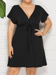 Plus Size Black Dress, Weaving Dress, Plus Size Black Dresses, Elastic Waist Dress, Plus Size Black, Swimsuit Dress, Moda Plus, Plus Dresses, Waist Dress