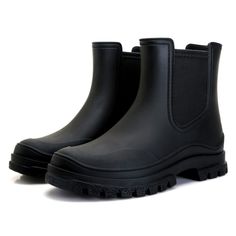 PRICES MAY VARY. Waterproof: These garden boots are waterproof and hard-smudged, durable, quick to rinse, waterproof, they have a thick, deep tread that provides excellent grip on any surface, allowing you to walk boldly on any surface. Material: Our boots are made of flexible, lightweight, crack-proof and non-slip rubber. The sole is a lug tread block heel with elastic panels on both sides for easy on-off for maximum comfort while walking, and plenty of room inside for socks in cold weather. Sc Rain Boots For Men, Heel Chelsea Boots, Women's Rain Boots, Garden Boots, Black Rain Boots, Boots Comfortable, Heeled Chelsea Boots, Mens Rain Boots, Womens Rain Boots