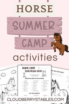 the horse camp activity is shown in pink and white