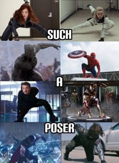 many different pictures with the caption that says, such as a poser and spider - man