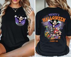 Mouse and friends Characters Halloween Shirt, Halloween Matching Shirt, Magical Halloween Shirt, Mouse Halloween Shirt  How do i purchase? 1. Choose the SHIRT STYLE and SIZE 2. Choose the COLOR 3. Add any personalization or note to seller, if available. 4. Add to cart. 5. If you need more Items to your order, please press the back button and repeat steps again. 6. Once all your desired items are in your cart you can complete your order by entering your payment method, desired shipping address and click submit. Shirts: 100% combed and ring-spun cotton (heather colors contain polyester) A size chart is available in the last image of the listing Customize: Please send us a message if you would like a custom design created for any occasion. We will make it happen! Washing Instructions: - Pleas Disney Halloween Fan Merchandise T-shirt, Disney Halloween T-shirt For Fan Events, Disney Halloween Themed T-shirt, Themed T-shirt For Disney Halloween Events, Disney Halloween Character Print T-shirt, Disney Halloween T-shirt With Character Print, Disney Crew Neck Top For Halloween, Black Disney T-shirt For Fall, Black Shirt With Character Print For Disney Fan Events