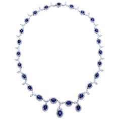 Gregg Ruth Important Precious Color collection Sapphire and diamond necklace. Gregg Ruth Style number CF0410AWCHDS001. Curent Retail $86,320 Luxury Sapphire Necklace For Formal Occasions, Formal Round Sapphire Necklaces, Formal Diamond Gemstone Necklace, Oval Cubic Zirconia Necklaces For Formal Occasions, Formal Sapphire Diamond Necklace In Fine Jewelry Style, Classic Sapphire Diamond Necklace For Formal Occasions, Sapphire Diamond Necklace For Formal Occasions, Fine Jewelry Necklace With Sparkling Stones For Formal Events, Classic Sapphire Necklace For Formal Occasions