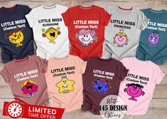 the little miss tshirts are available in different colors