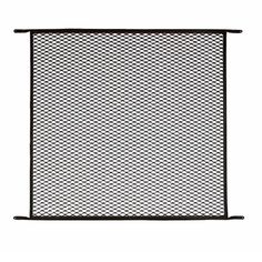 a black and white photo of a square mesh screen on a white background with the word,