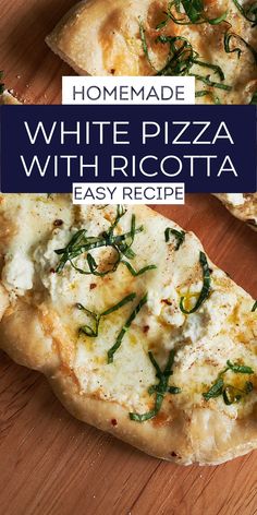 homemade white pizza with ricotta and easy recipe