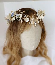 Cream Elven Tiara, Elven Flower Crown, Woodland Flower Tiara, Fairy Floral Crown, Elf Headpiece, Wedding Tiara, Diadem, Flower Girl Halo Elf Headpiece, Wedding Floral Headpiece, Wedding Floral Crown, Tiara Floral, Elven Tiara, Fairy Headpiece, Woodland Crown, Girls Halo, Story Jewelry