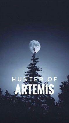 the title for hunter of artemuss, written in white on a dark background