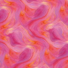 an abstract painting in pink and orange colors with swirls on the bottom right corner