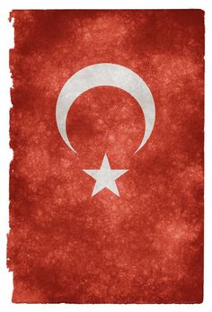 the flag of turkey painted in watercolor