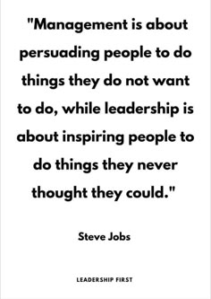 steve jobs quote about management on white background