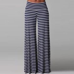 <link href="https://ldzt-media.oss-us-west-1.aliyuncs.com/css/sitetable.css" type="text/css" rel="stylesheet" >Bell-bottom style pants are more and more popular,this pant with striped design can make you looked taller and slimmer and wear bell-bottom is cool,you can wear it at your daily life,whi... Striped Wide Leg Trousers, Stripe Pants, Women Style Casual, Fresh Fashion, Casual Wide Leg Pants, Bell Bottom Pants, Loose Pants, Style Pants, Striped Pants