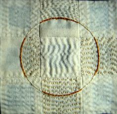 a close up of a piece of cloth with a circle in the middle on it