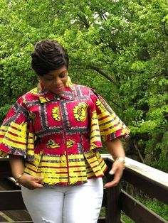 Ankara Blouse, Ankara Jackets, African Blouses, Ankara Tops, African Print Tops, 2piece Outfits