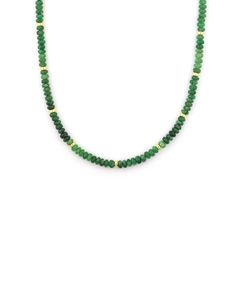 J. Landa Jewelry We are loving the subtle ombre colorway of this green tsavorite gremstone necklace - cool, chic and colorful for Fall. tsavorite stones, gold-filled rondelle beads Each length has a 2" extension at back with lobster clasp Green Rondelle Gemstone Jewelry, Green Rondelle Jewelry With Natural Stones, Green Faceted Beads Jewelry For Everyday, Everyday Green Jewelry With Faceted Beads, Green Rondelle Emerald Necklace As Gift, Rondelle Green Emerald Jewelry, Green Rondelle Emerald Necklace For Gift, Green Gemstone Rondelle Jewelry, Green Rondelle Emerald Necklace Gift