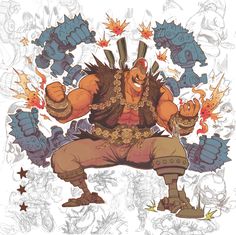 an image of a cartoon character that appears to be in the style of street fighter